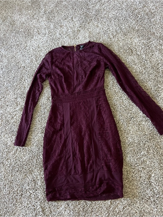Windsor Dresses & Skirts - Windsor Long Sleeve Lace Sheath Dress in Burgundy